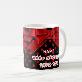 Personalisierter roter Punkte Motivations-  Kaffeetasse