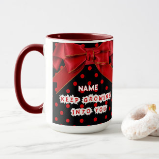 Personalisierter roter Punkte Motivations-  Tasse