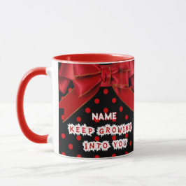 Personalisierter roter Punkte Motivations-  Tasse