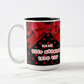 Personalisierter roter Punkte Motivationsbecher  Zweifarbige Tasse