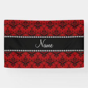 Personalisierter roter schwarzer Namensdamast Banner