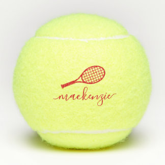 Personalisierter Roter Skriptname Tennisbälle