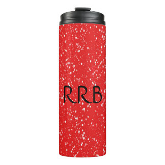 Personalisierter roter Speckling Thermosbecher