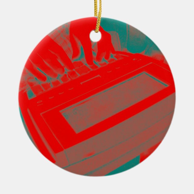 Personalisierter roter Steno Gerichts-Reporter Keramik Ornament (Vorne)