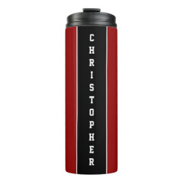 Personalisierter roter Streifen Thermosbecher