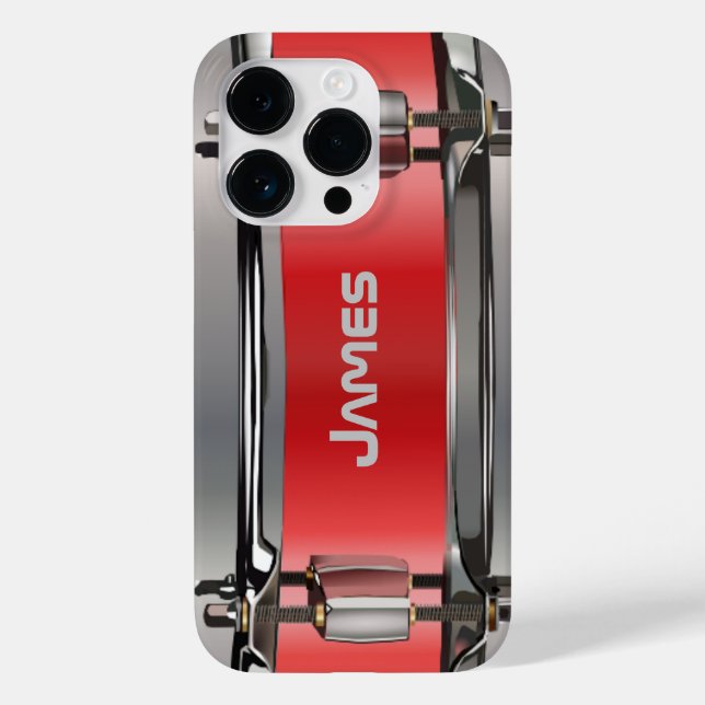 Personalisierter Rotschnurtrommel Case-Mate iPhone 14 Pro Hülle (Rückseite)