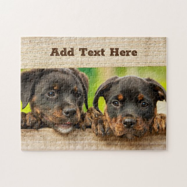 Personalisierter Rottweiler Welpenhund (Horizontal)