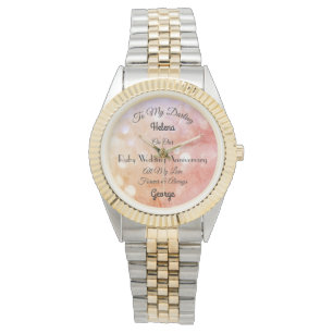 Personalisierter Ruby-Hochzeitsgegner Armbanduhr
