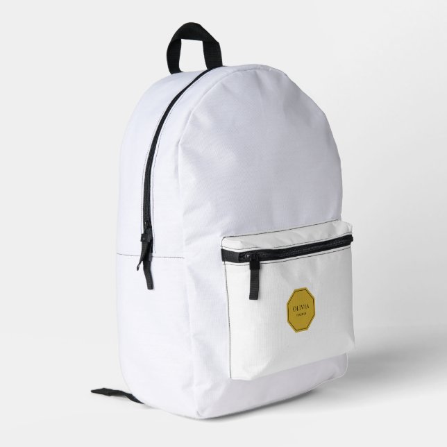 Personalisierter Rucksack mit Name und Titel (Rückseitige Ecke links)