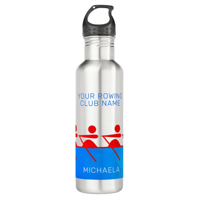 Personalisierter Ruderclub 4 Crew Edelstahlflasche (Vorderseite)