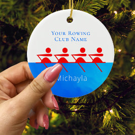 Personalisierter Ruderclub Crew Weihnachten Keramik Ornament