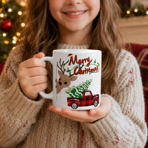 Personalisierter Rudolph Frohe Weihnachten Vintage Kaffeetasse