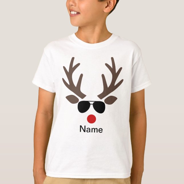 Personalisierter Rudolph Rudolph Rentier T - Shirt (Vorderseite)