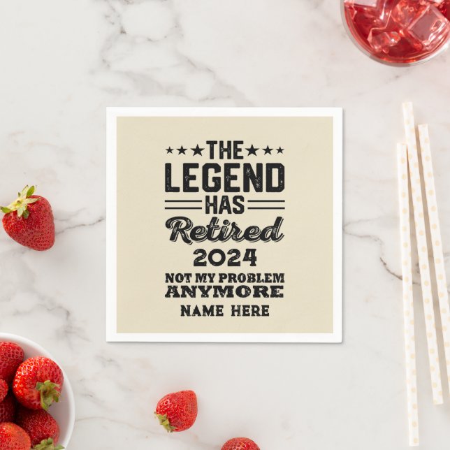 Personalisierter Ruhestand Die Legende ist in Rent Serviette (Beispiel)