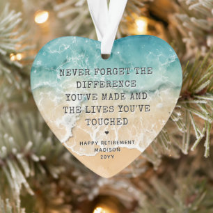 Personalisierter Ruhestand Moderne Blaue Ozeanstra Ornament