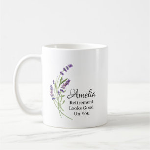 Personalisierter Ruhestand Steht Ihnen Gut Floral  Kaffeetasse