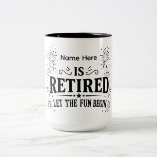 Personalisierter Ruhestandsbecher 'Die Freude Begi Zweifarbige Tasse