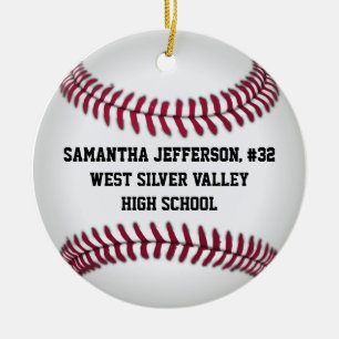 Personalisierter runder Baseball trägt Verzierung Keramikornament