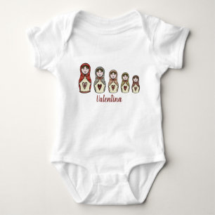 Personalisierter russischer Puppe Matryoshka Baby  Baby Strampler