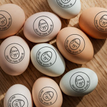 Personalisierter rustikaler Bauernhaus-Eierstempel