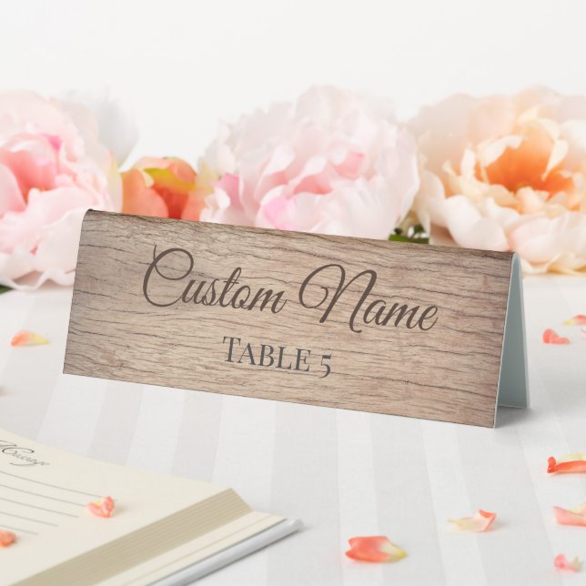 Personalisierter Rustikaler Holz Hochzeitsname Fal Tischaufsteller (In Situ (Hochzeit))