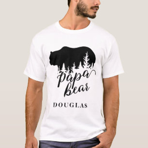Personalisierter Rustikaler Papa Bär T-Shirt