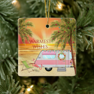 Personalisierter RV Camper Weihnachten Keramikornament