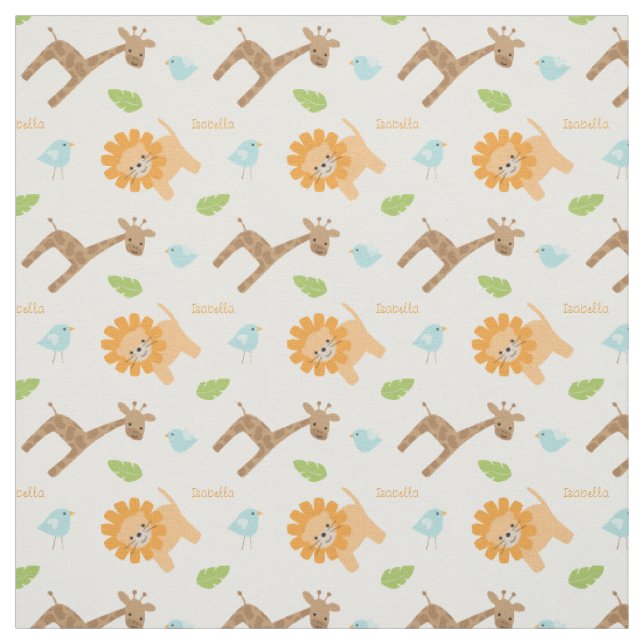 Personalisierter Safari-Tier-Dschungel Themed Stoff (Muster)