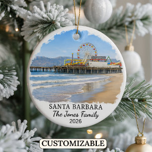 Personalisierter Santa-Barbara-Weihnachtsschmuck, Keramik Ornament