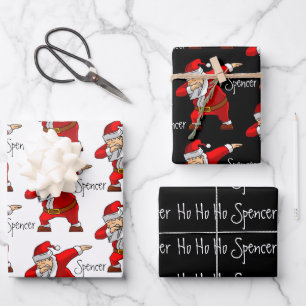Personalisierter Santa Dabbing Geschenkpapier Set