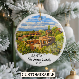 Personalisierter Santa-Fe-Schmuck, Maßgeschneidert Keramik Ornament