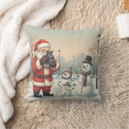 Personalisierter Santa-Fotograf & Schneemann-Selfi Kissen