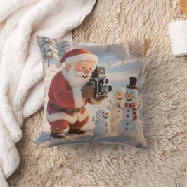 Personalisierter Santa-Fotograf & Schneemann-Selfi Kissen