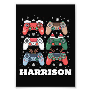 Personalisierter Santa-Gaming-Controller Gamer Wei Fotodruck