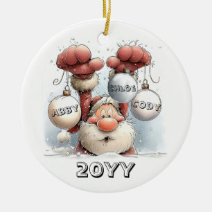Personalisierter Santa im Schnee Keramik-Ornament Keramik Ornament