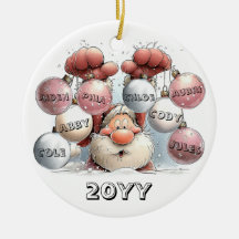 Personalisierter Santa im Schnee Keramik-Schmuck
