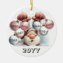 Personalisierter Santa im Schnee Keramik-Schmuck