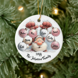 Personalisierter Santa im Schnee Keramik-Schmuck Keramik Ornament