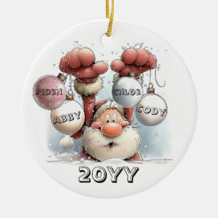 Personalisierter Santa im Schnee Keramik-Schmuck Keramik Ornament