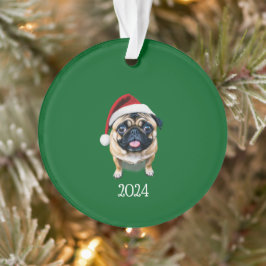 Personalisierter Santa Mops Ornament