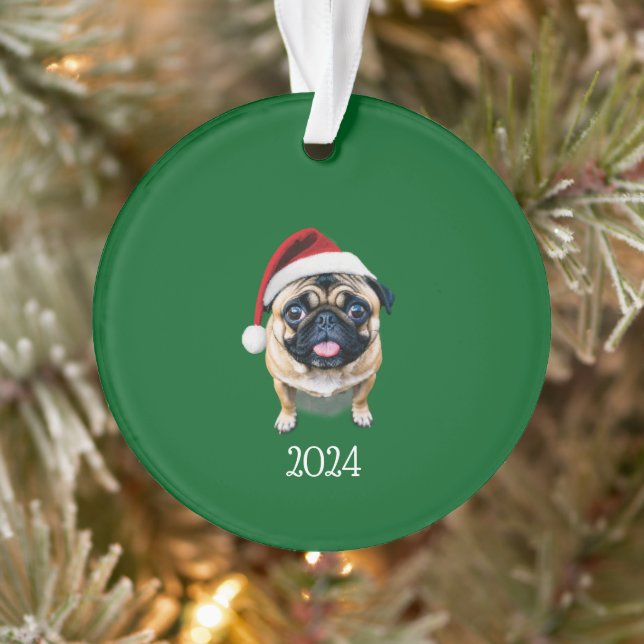 Personalisierter Santa Mops Ornament (Baum)