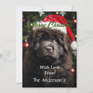 Personalisierter Santa Puppy Feiertagskarte