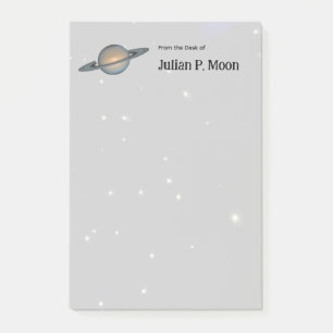 Personalisierter Saturn mit Ringen im Weltraum Post-it Klebezettel