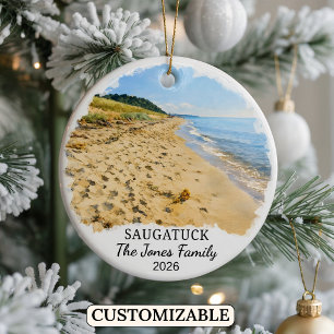 Personalisierter Saugatuck-Schmuck, Individuelles Keramik Ornament