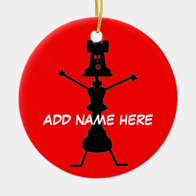 Personalisierter Schachspieler Keramikornament (Vorne)