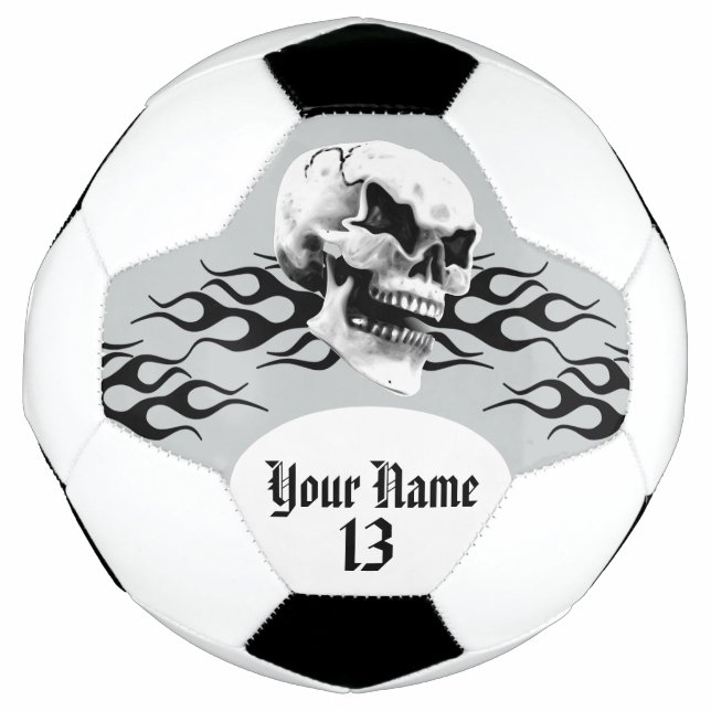 Personalisierter Schädel und Flamme Fußball (Vorderseite)