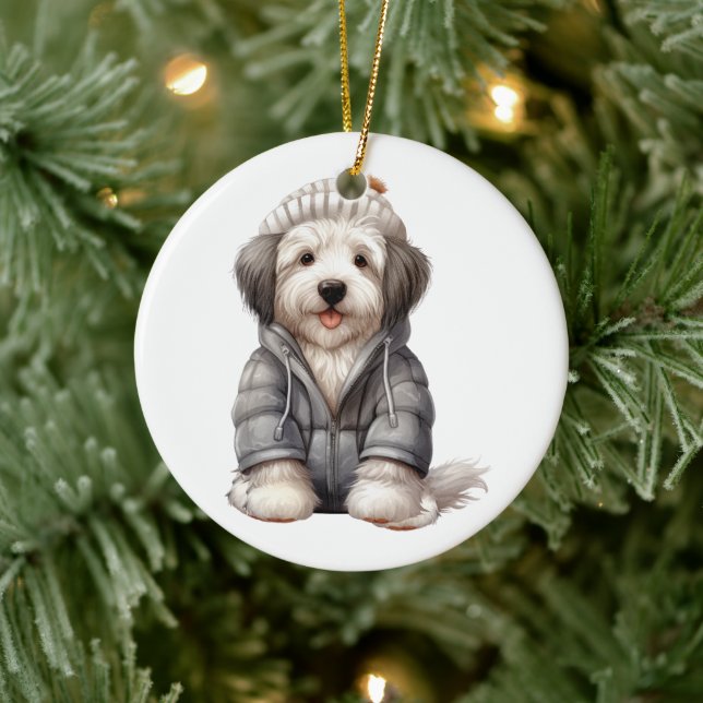 Personalisierter Schafhund Keramik Ornament (Baum)