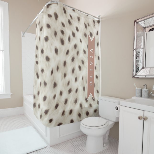 Personalisierter Schicker Neutraler Leopard Tierdr Duschvorhang (Beispiel)