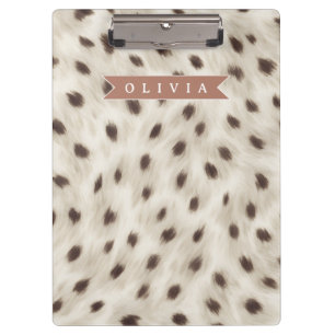 Personalisierter Schicker Neutraler Leopard Tierdr Klemmbrett