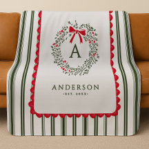 Personalisierter schicker Weihnachtskranz Monogram